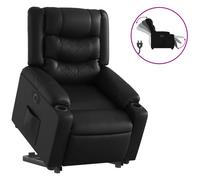 vidaXL Sillón reclinable y elevable eléctrico cuero sintético negro