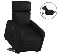 vidaXL Sillón reclinable y elevable eléctrico cuero sintético negro