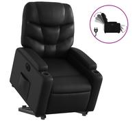 vidaXL Sillón reclinable y elevable eléctrico cuero sintético negro