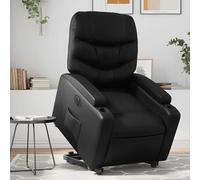 vidaXL Sillón reclinable y elevable eléctrico cuero sintético negro