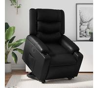 vidaXL Sillón reclinable y elevable eléctrico cuero sintético negro