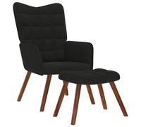 vidaXL Sillón relajante con taburete de terciopelo negro