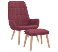 vidaXL Sillón Relax con reposapiés rojo vino de tela, silla, silla relax, silla relax de tela, silla de salón, silla de tela