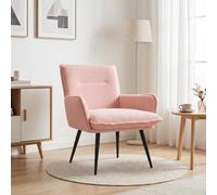 vidaXL Sillón Rosa Bouclé