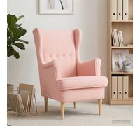 vidaXL Sillón Bouclé 65 x 79 x 100 cm Multicolor Rosa