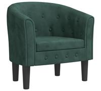 vidaXL Sillón Butaca de terciopelo con reposabrazos Verde oscuro