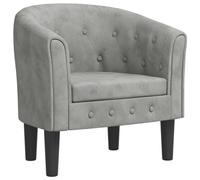 vidaXL Sillón, Silla con Respaldo Reposabrazos, Butaca de Relax Descanso TV, Asiento para Salón Oficina Dormitorio, Terciopelo Gris Claro
