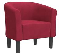 vidaXL Sillón Butaca de relax con respaldo y reposabrazos Terciopelo rojo tinto