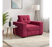vidaXL Sillón sofá color rojo vino, 100x78x80 cm, terciopelo