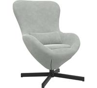vidaXL Sillón tipo huevo, color gris claro, 63 x 73 x 90 cm, tapizado en terciopelo