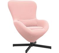 vidaXL Sillón tipo huevo, color rosa, 63 x 73 x 90 cm, tapizado en tela