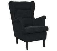 vidaXL Sillón TV Relajante Silla Auxiliar Salón Sala de Estar Oficina Asiento Acolchado Orejero Butaca Muebles Mobiliario Terciopelo Negro