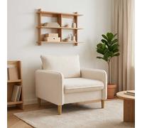 vidaXL Sillón XL Blanco Bouclé