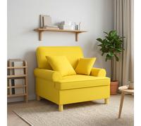 vidaXL Sillón XL con cojines Amarillo Claro Tela