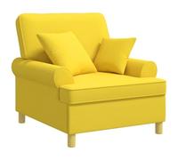 vidaXL Sillón XL con Cojines Amarillo Claro Tela