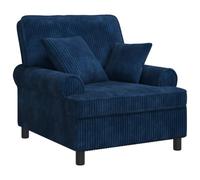 vidaXL Sillón XL con Cojines Azul Marino Tejido de 1,5 líneas