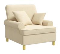 vidaXL Sillón XL con Cojines Crema Tela
