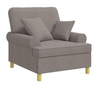 vidaXL Sillón XL con Cojines Gris Topo Tela