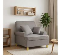 vidaXL Sillón XL con Cojines Gris Topo Tela
