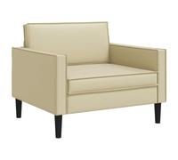 vidaXL Sillón XL Crema Cuero sintético
