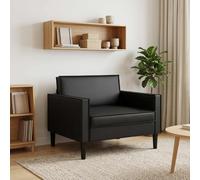 vidaXL Sillón XL Negro Cuero sintético
