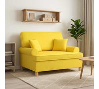 vidaXL Sillón XXL con cojines Amarillo Claro Tela