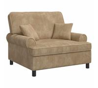vidaXL Sillón XXL con Cojines Beige Tejido de 1,5 líneas