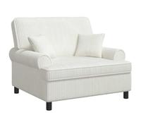 vidaXL Sillón XXL con Cojines Crema Tejido de 1,5 líneas