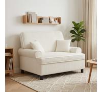 vidaXL Sillón XXL con Cojines Crema Tejido de 1,5 líneas