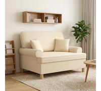 vidaXL Sillón XXL con cojines Crema Tela