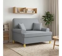 vidaXL Sillón XXL con cojines Gris Claro Tela