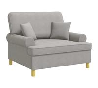 vidaXL Sillón XXL con Cojines Gris Nube Tela