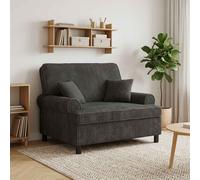 vidaXL Sillón XXL con Cojines Gris Oscuro Tejido de 1,5 líneas