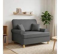 vidaXL Sillón XXL con cojines Gris oscuro Tela