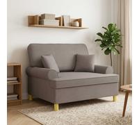 vidaXL Sillón XXL con cojines Gris topo Tela