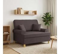 vidaXL Sillón XXL con cojines Marrón Oscuro Tela
