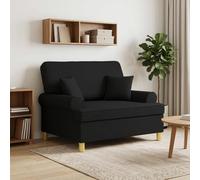 vidaXL Sillón XXL con cojines Negro Tela