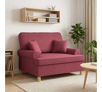 vidaXL Sillón XXL con cojines Rojo vino Tela