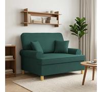 vidaXL Sillón XXL con cojines Verde oscuro Tela