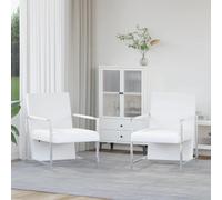vidaXL Sillones 2 unidades estructura cromada cuero sintético blanco
