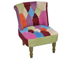 vidaXL Sillones de estilo francés 2 unidades tela retales Patchwork
