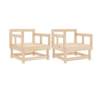 Vidaxl sillones de jardín 2 unidades madera maciza de pino