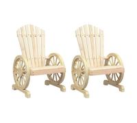 vidaXL Sillones de jardín Adirondack de madera maciza de abeto 2 uds