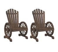 vidaXL Sillones de jardín Adirondack madera maciza de abeto 2 uds