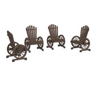 vidaXL Sillones de jardín Adirondack 4 uds madera maciza de abeto