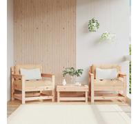 vidaXL Sillones de jardín 2 uds con cojines, madera maciza de pino