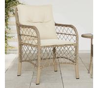 vidaXL Sillones de jardín con cojines 2 uds ratán sintético beige