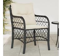 vidaXL Sillones de jardín con cojines 2 uds ratán sintético negro