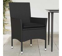 vidaXL Sillones de jardín con cojines 2 uds ratán sintético negro