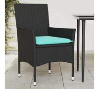 vidaXL Sillones de jardín con cojines 2 uds ratán sintético negro